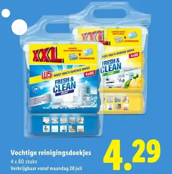 Lidl Vochtige reinigingsdoekjes aanbieding