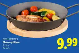Lidl Grillmeister ijzeren grillpan aanbieding