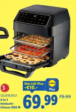 Lidl Silvercrest 9 in 1 hetelucht friteuse 1800 W aanbieding