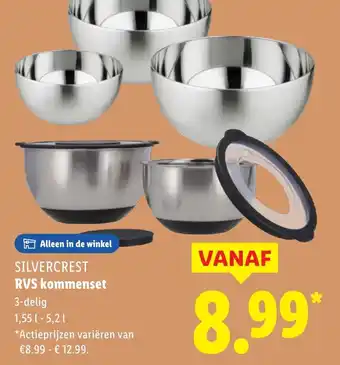 Lidl Silvercrest RVS kommenset aanbieding