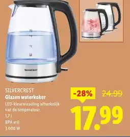 Lidl Silvercrest Glazen waterkoker aanbieding