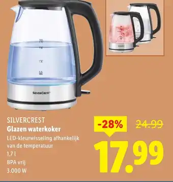 Lidl Silvercrest Glazen waterkoker aanbieding
