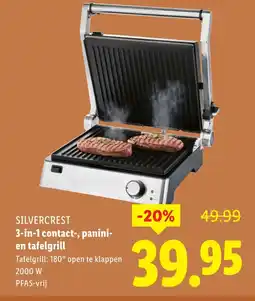 Lidl Silvercrest 3 in 1 contact, panini en tafelgrill aanbieding