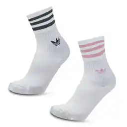 Foot Locker Adidas Solid Crew 2 Pack Unisex Sokken - Wit - Maat: 40-42 - Katoen - Foot Locker aanbieding