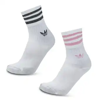 Foot Locker Adidas Solid Crew 2 Pack Unisex Sokken - Wit - Maat: 40-42 - Katoen - Foot Locker aanbieding