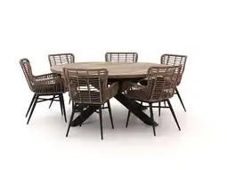 Kees Smit Intenso Asti/Rough-Y Ø180cm dining tuinset 7-delig aanbieding