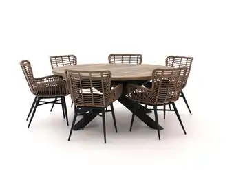Kees Smit Intenso Asti/Rough-Y Ø180cm dining tuinset 7-delig aanbieding