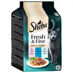 Zooplus Megapack Sheba Fresh & Fine Kattenvoer 6 x 50 g - Zalm, Tonijn & Forel in Saus aanbieding