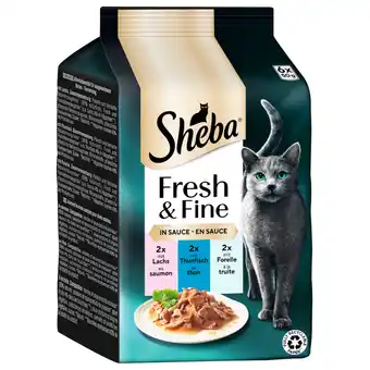 Zooplus Megapack Sheba Fresh & Fine Kattenvoer 6 x 50 g - Zalm, Tonijn & Forel in Saus aanbieding