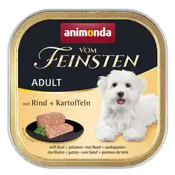 Zooplus voordeelverpakking 44x150g met rundvlees & aardappelen animonda vom Feinsten Adult nat hondenvoer aanbieding
