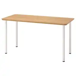 IKEA Anfallabamboe bureau met drie poten, witte poten aanbieding