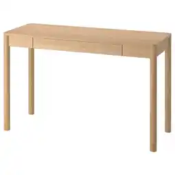 IKEA Houten tonstad bureau, lichtbruin, rechthoekig, minimalistisch design met één lade aanbieding