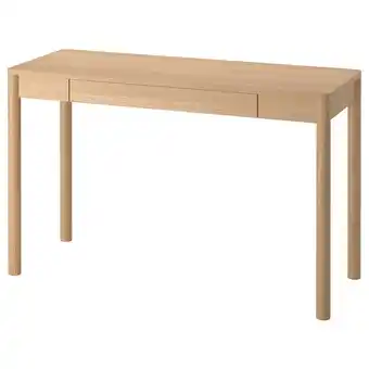 IKEA Houten tonstad bureau, lichtbruin, rechthoekig, minimalistisch design met één lade aanbieding