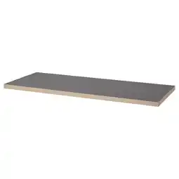 IKEA Een ikea lagkapten tafelblad. Het is grijs, rechthoekig en gemaakt van vezelplaat met acrylverf aanbieding