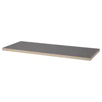 IKEA Een ikea lagkapten tafelblad. Het is grijs, rechthoekig en gemaakt van vezelplaat met acrylverf aanbieding
