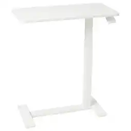 IKEA Bollsidan: witte verstelbare statafel. Metalen poten, kunststof voetjes. Rechthoekig blad aanbieding