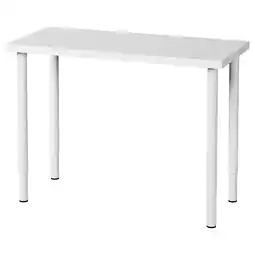IKEA Wit linnmon bureau, rechthoekig, verstelbare poten aanbieding