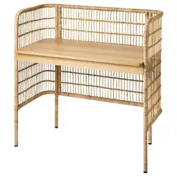 IKEA Natuurlijk rieten bureau, rechthoekig, stevig, ambachtelijk aanbieding