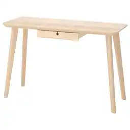 IKEA Lisabo licht houten bureau met enkele lade, lichte natuurlijke nerf, vier schuine poten aanbieding