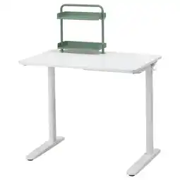 IKEA Relatera wit bureau met groene plankenkast, modern, verstelbaar, efficiënt, stijlvol aanbieding