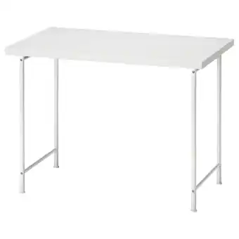 IKEA Linnmon wit bureau, rechthoekig, lichtgewicht, metalen poten aanbieding