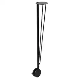 IKEA Krille zwarte verstelbare tafelpoot met zwenkwielen. Staal, minimalistisch, modern design aanbieding