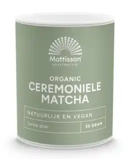 De Online Drogist Mattisson HealthStyle Ceremoniële Matcha Poeder 35GR aanbieding