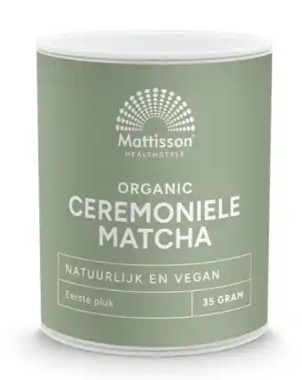 De Online Drogist Mattisson HealthStyle Ceremoniële Matcha Poeder 35GR aanbieding
