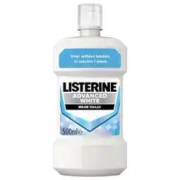 De Online Drogist Listerine Advanced White Mild & Zonder Alcohol Mondspoeling 500ML aanbieding