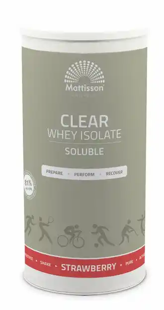 De Online Drogist Mattisson HealthStyle Clear Whey Isolate Poeder Aardbei 400GR aanbieding