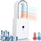 Bol.com Bladloze Ventilator Hot & Cold 2-1 - Tafelventilator - Draagbare Ventilator - Wit - Silvergear aanbieding