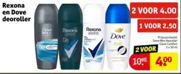 Kruidvat Rexona en Dove deoroller aanbieding