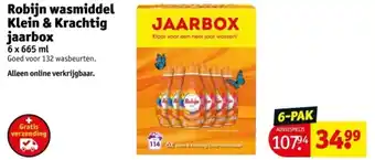 Kruidvat Robijn wasmiddel Klein & Krachtig jaarbox aanbieding