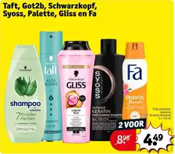 Kruidvat Taft, Got2b, Schwarzkopf, Syoss, Palette, Gliss en Fa aanbieding