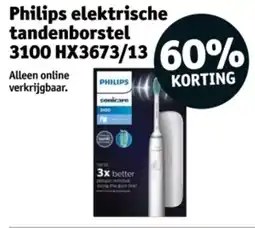 Kruidvat Philips elektrische tandenborstel 3100 HX3673/13 aanbieding
