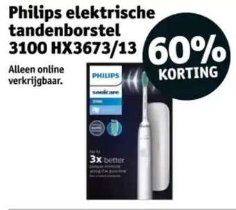 Kruidvat Philips elektrische tandenborstel 3100 HX3673/13 aanbieding