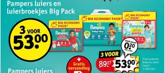 Kruidvat Pampers luiers en luierbroekjes Big Pack aanbieding