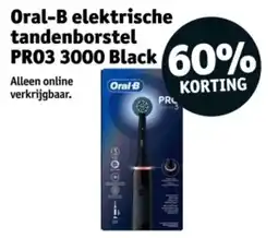 Kruidvat Oral B elektrische tandenborstel PRO3 3000 Black aanbieding