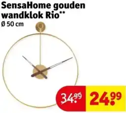 Kruidvat SensaHome gouden wandklok Rio aanbieding