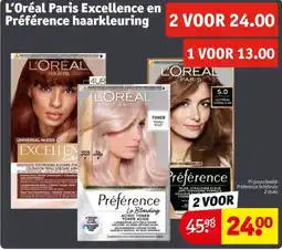 Kruidvat L'Oréal Paris Excellence en Préférence haarkleuring aanbieding