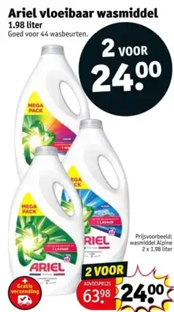 Kruidvat Ariel vloeibaar wasmiddel aanbieding