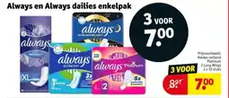 Kruidvat Always en Always dailies enkelpak aanbieding