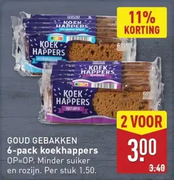 ALDI GOUD GEBAKKEN 6-pack koekhappers aanbieding