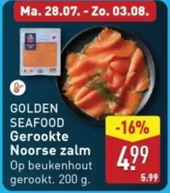 ALDI GOLDEN SEAFOOD Gerookte Noorse zalm aanbieding