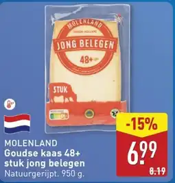 ALDI MOLENLAND Goudse kaas 48+ stuk jong belegen aanbieding
