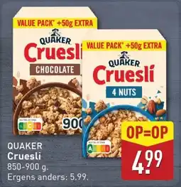 ALDI Quaker Cruesli aanbieding