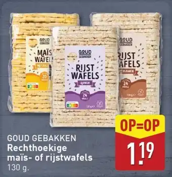 ALDI Goud Gebakken Rechthoekige maïs of rijstwafels aanbieding