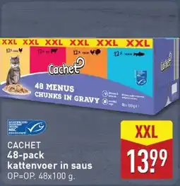 ALDI Cachet 48-pack kattenvoer in saus aanbieding