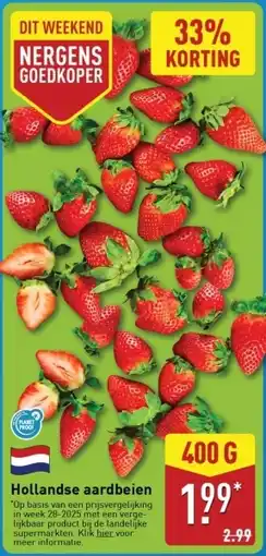 ALDI Hollandse aardbeien aanbieding