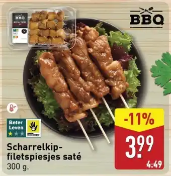 ALDI Scharrel Kipfilet Spiesjes saté aanbieding